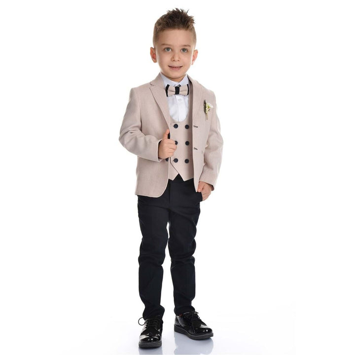 Birthday Boys Suit Set for Ages 1-4Y in Beige