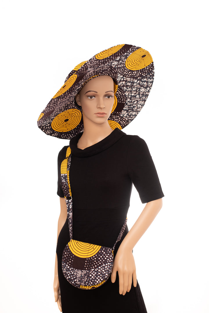 Women's Wide Brim Summer Sun Hat Sun Visor Instagram Photo worthy beach hat  black and yellow colour